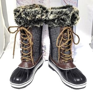 NIB 3M Thinsulate Winter Boots Fur Duck Boots Mid Calf